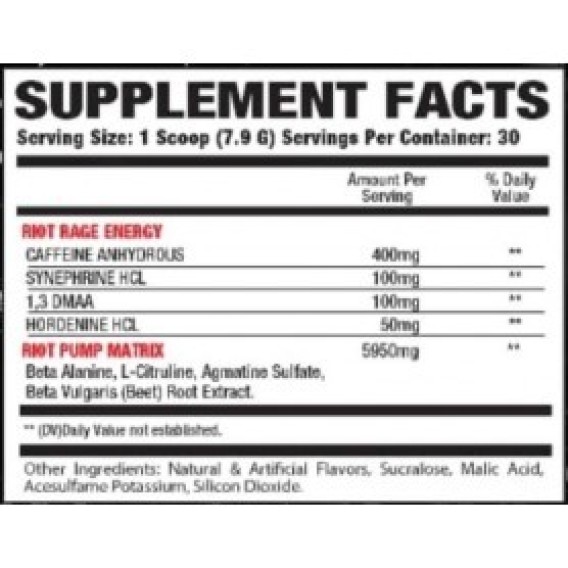 Muscle Metabolix Riot Punch Pure Insanity DMAA Muscle Metabolix